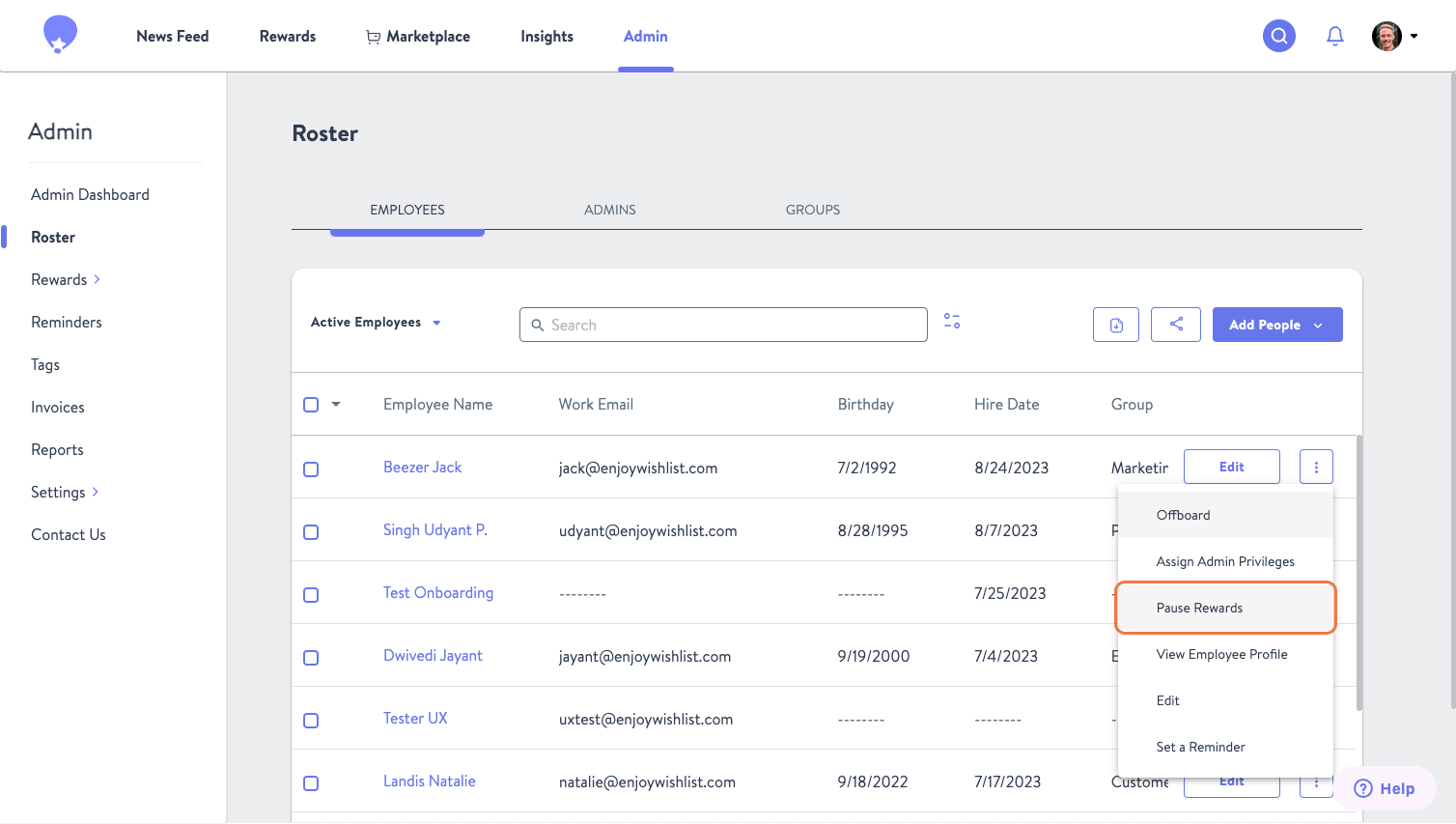 Click on Pause Rewards
