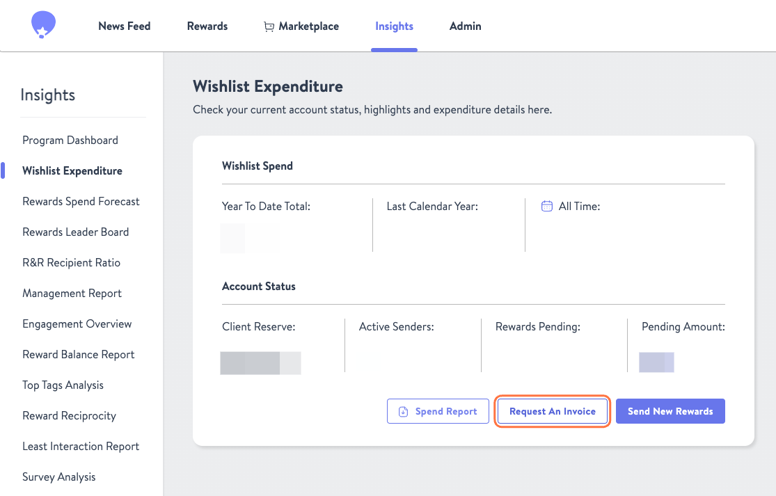 Click on Request An Invoice