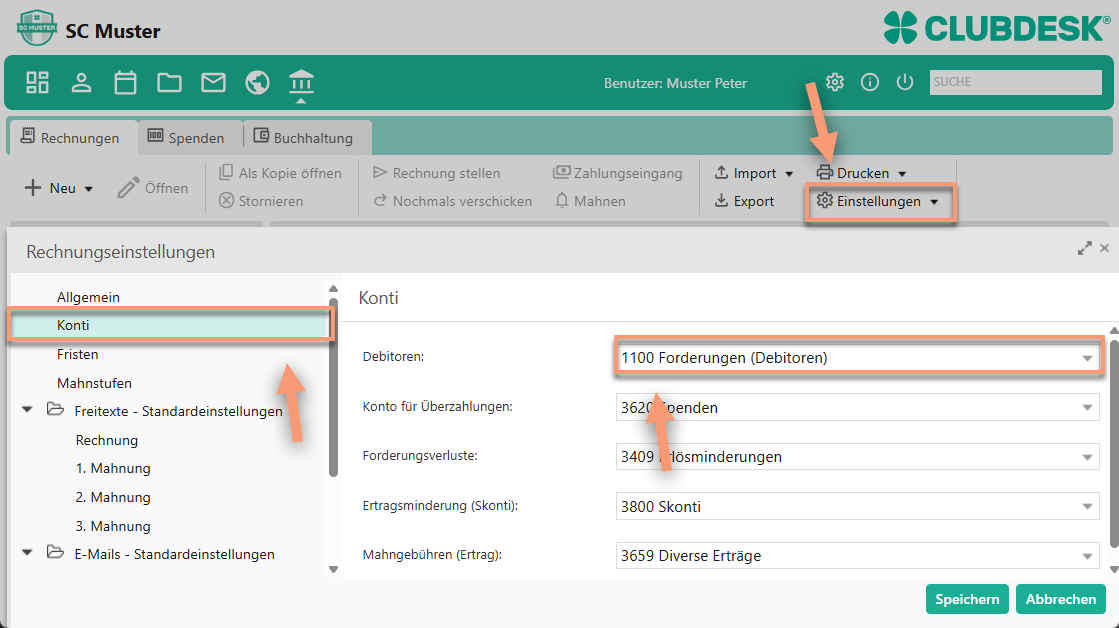 Standard Debitoren Konto