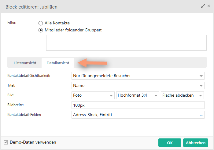 Detailansicht der Jubiläen