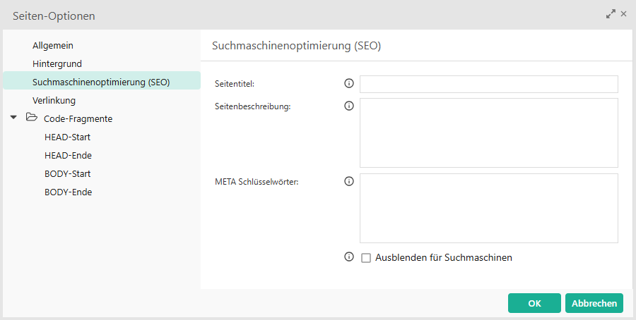 SEO Optionen