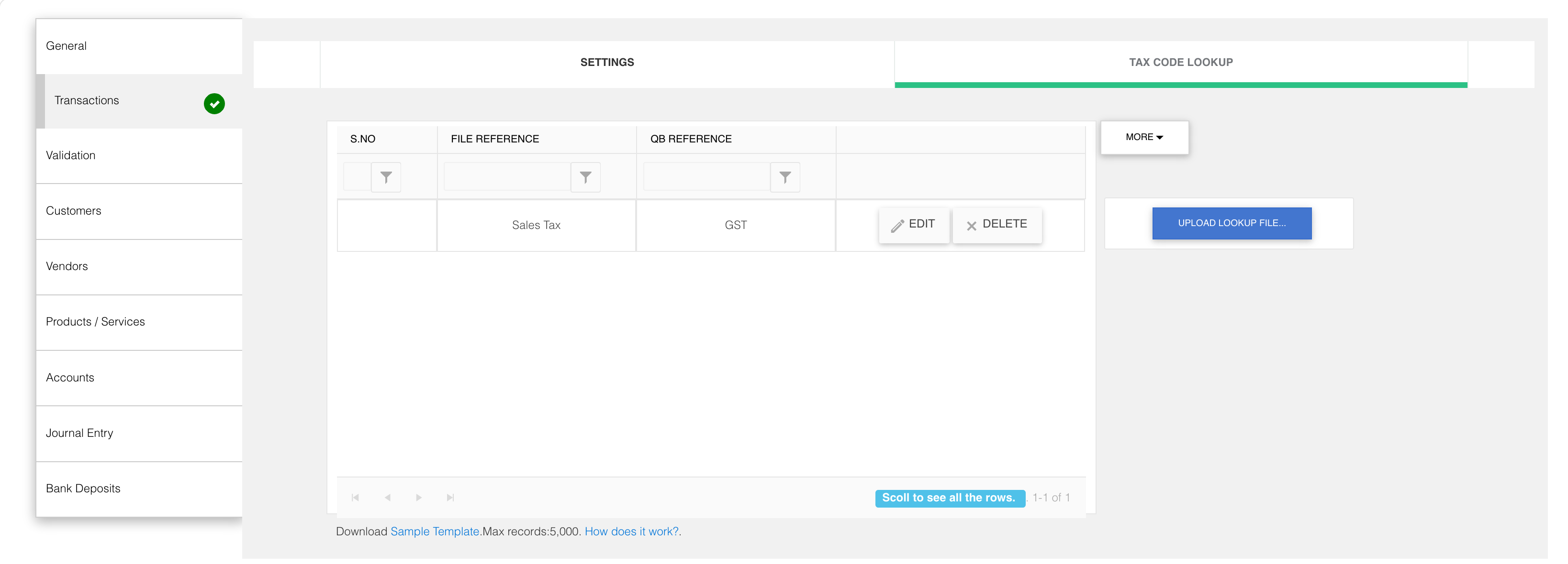 Lookup and Match Tax Code in QuickBooks Online SaasAnt Support Portal