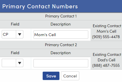 Contact record link form