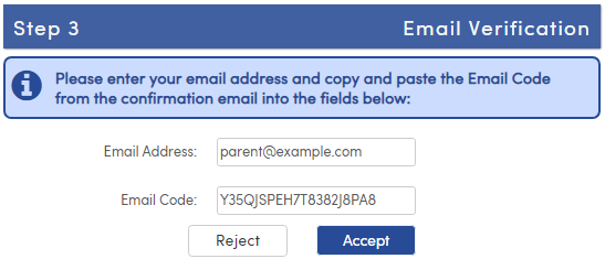 Email verification screen