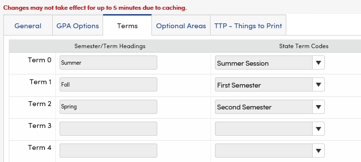 Transcript Definition Form : Aeries Software