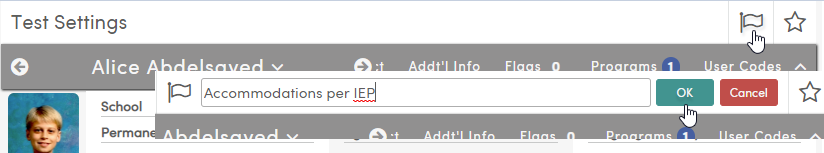 Adding/Updating Test Settings Data : Aeries Software