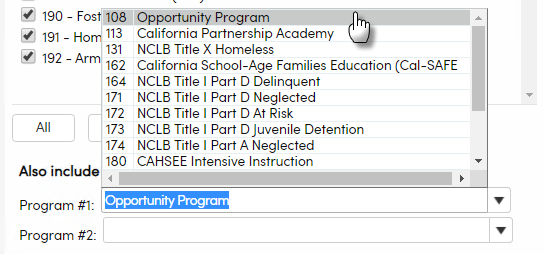 CALPADS Programs Reference by Student Report : Aeries Software