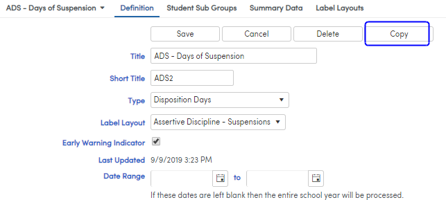 Item Definitions - Analytics Indicators : Aeries Software