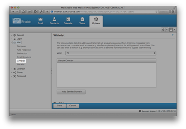 Managing Spam Filters Using Blacklist Whitelist In Business Email Signetique Support Portal