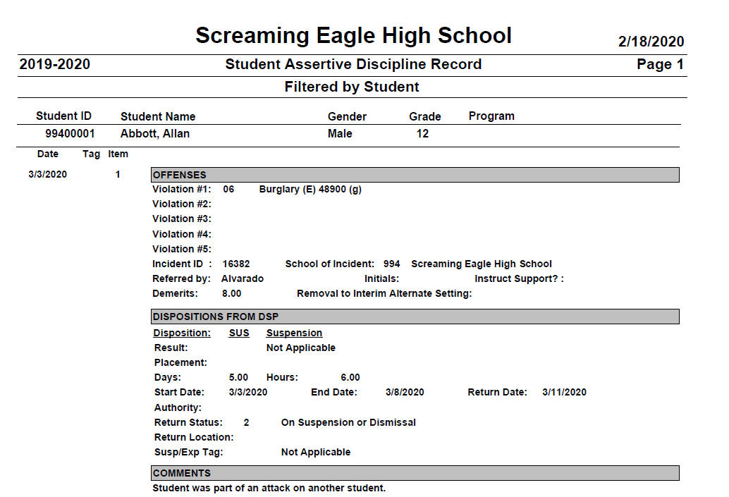 Assertive Discipline Reports Aeries Software Assertive Discipline Reports Aeries Software