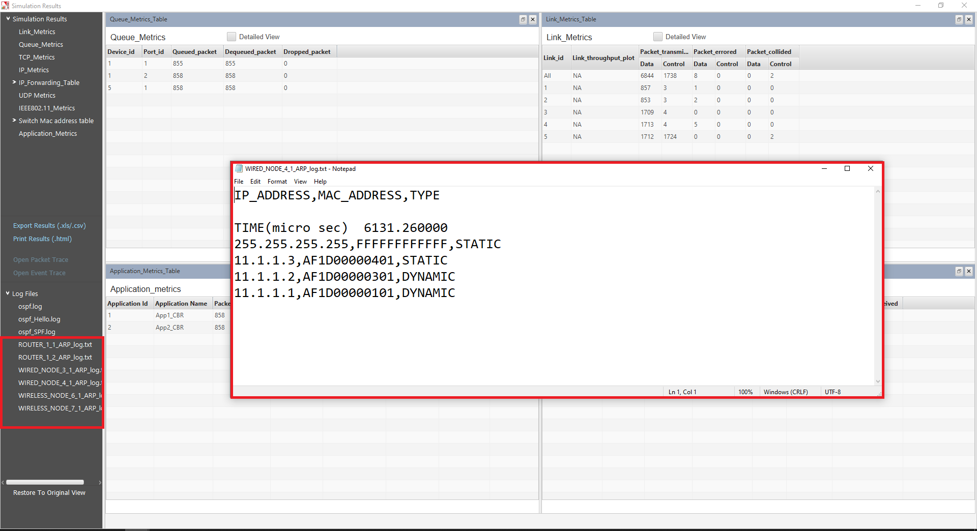 Obtaining ARP table logs in NetSim NetSim Support Portal