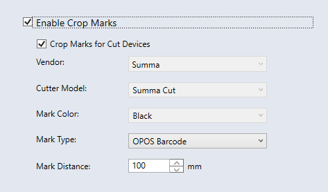 Enable crop marks