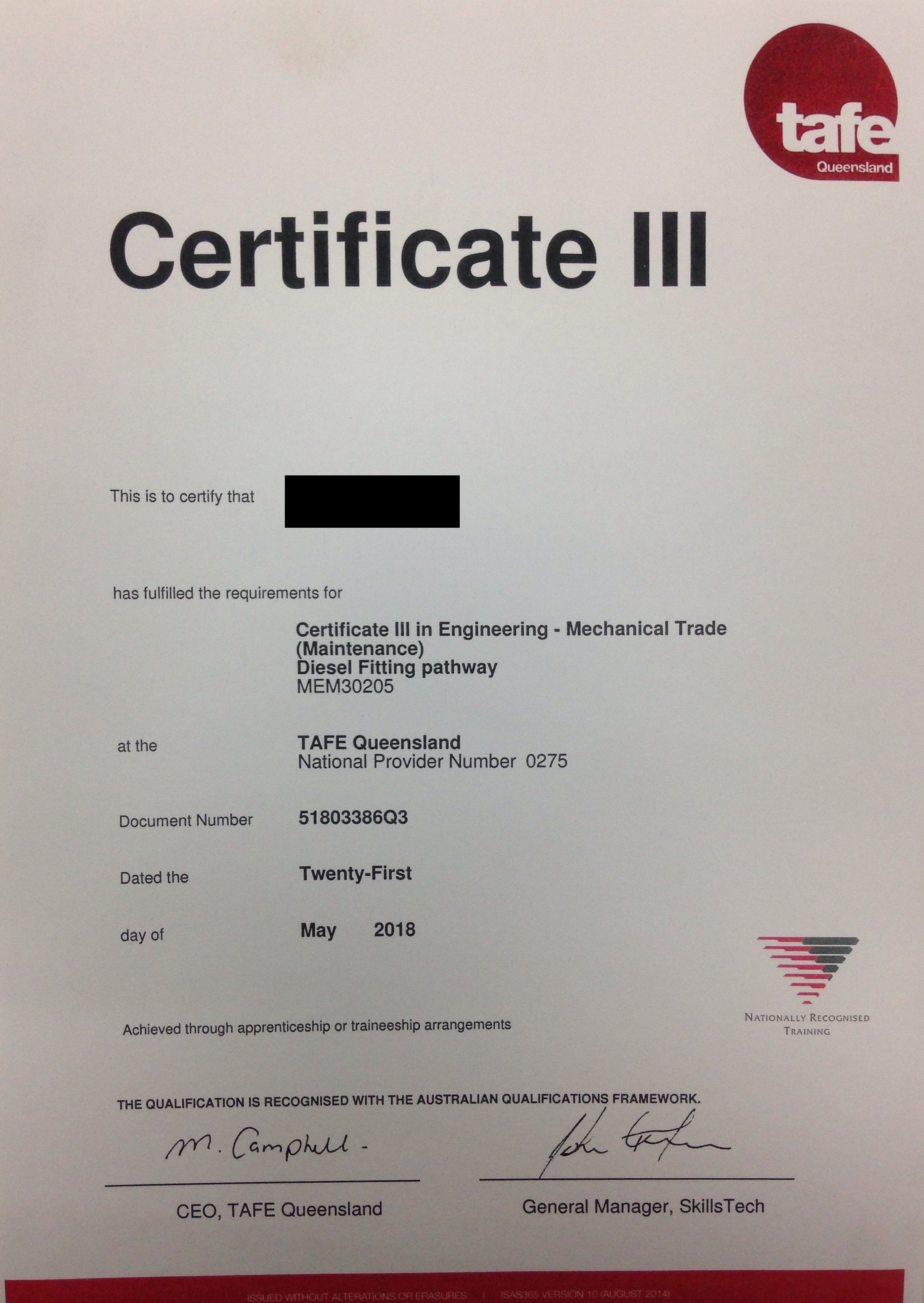 QLD Certificates Support and Information