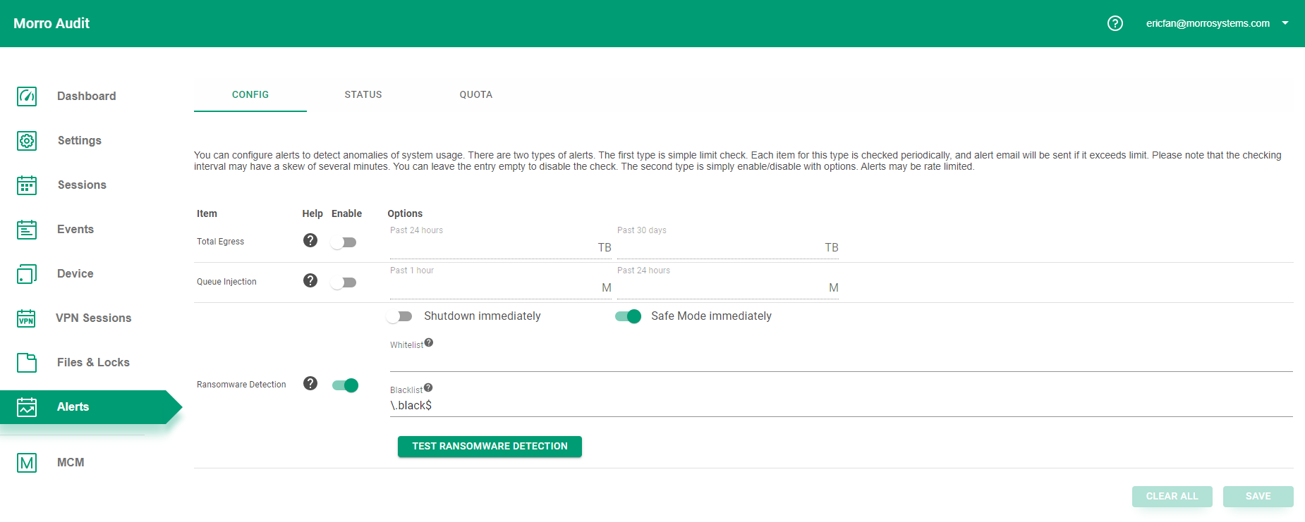 Ransomware detection and risk monitoring : Morro Data - Support Center