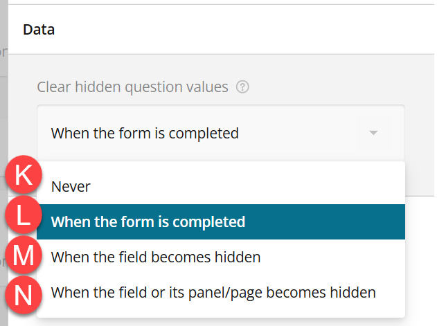 Admin view of Data panel