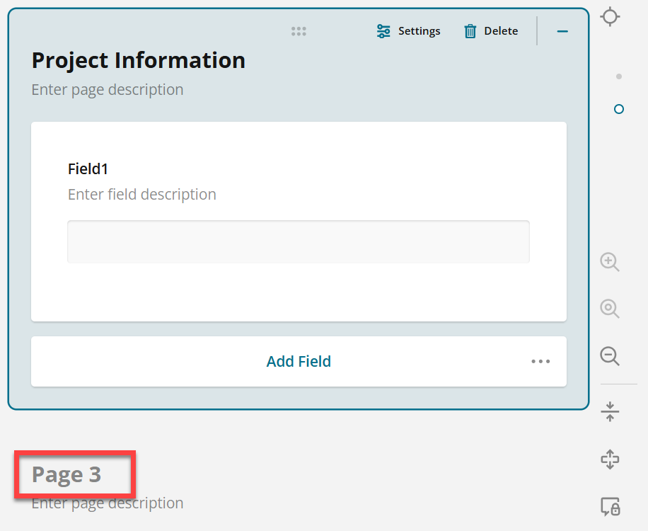 Administrator view of Page 3 outlined in red