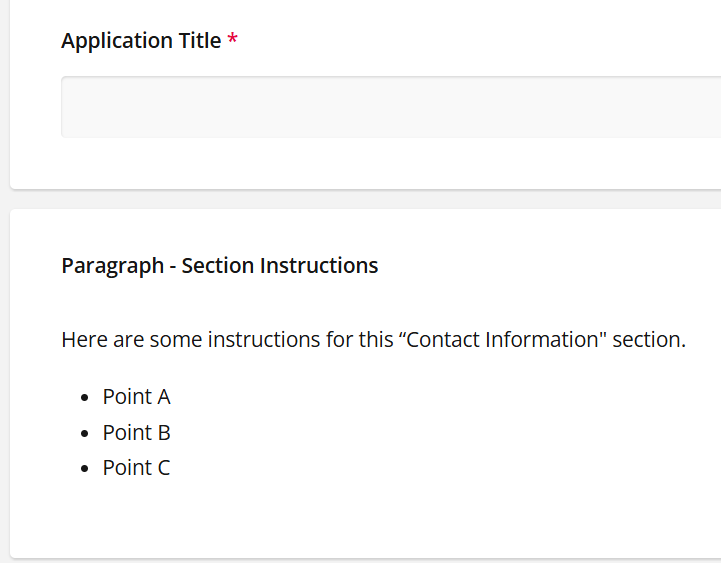 Applicant view of finished instructions