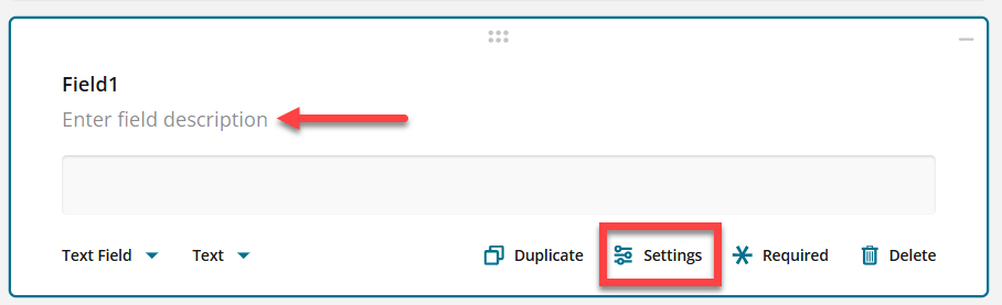 Admin view of question with settings icon outlined in red