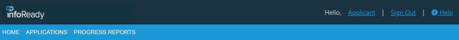 Applicant view of Global Navigation bar