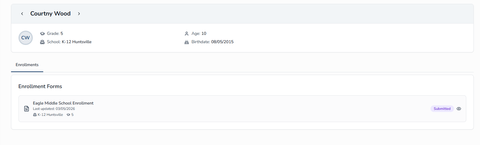 View Student Details