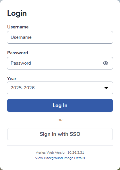 Aeries Login Page