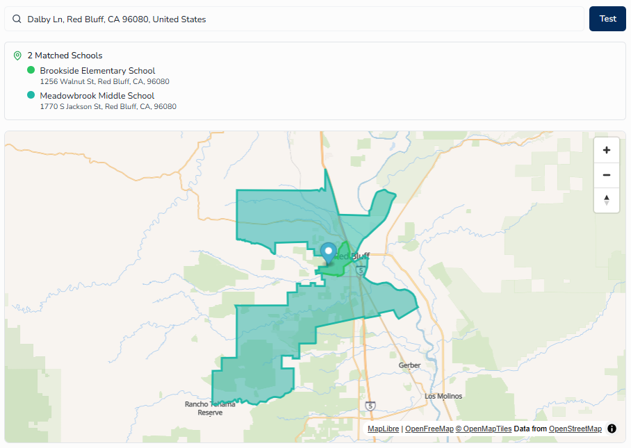 Address test result