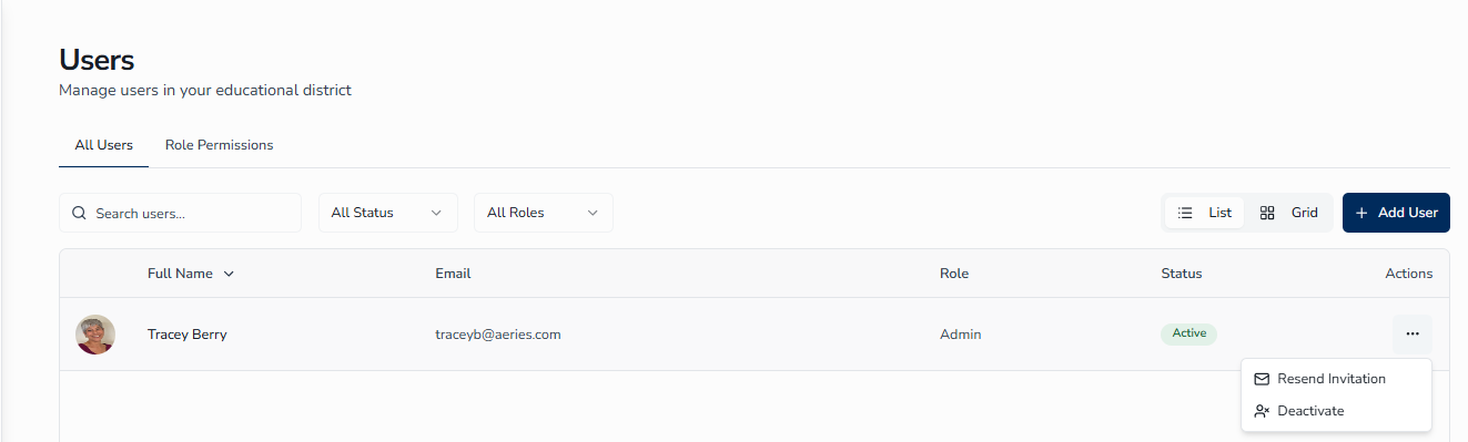 The three-dot menu shows available actions that change based on the user's current status.