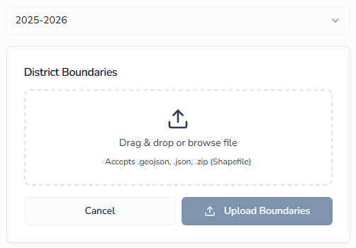The Upload Boundary File dialog.