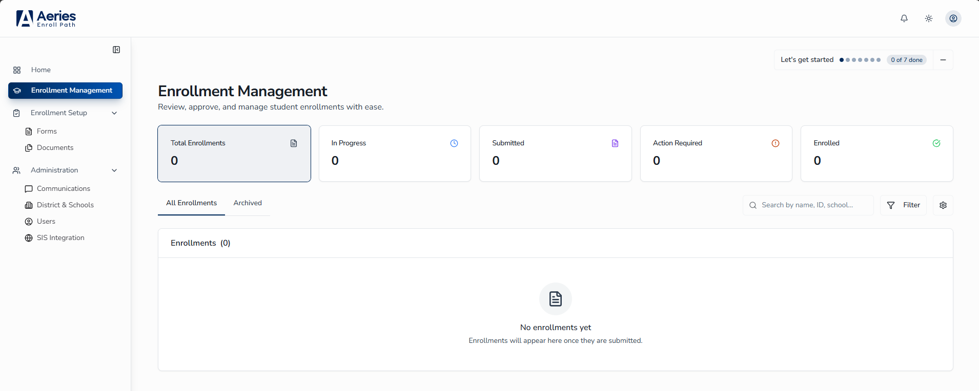 Sidebar navigation expanded