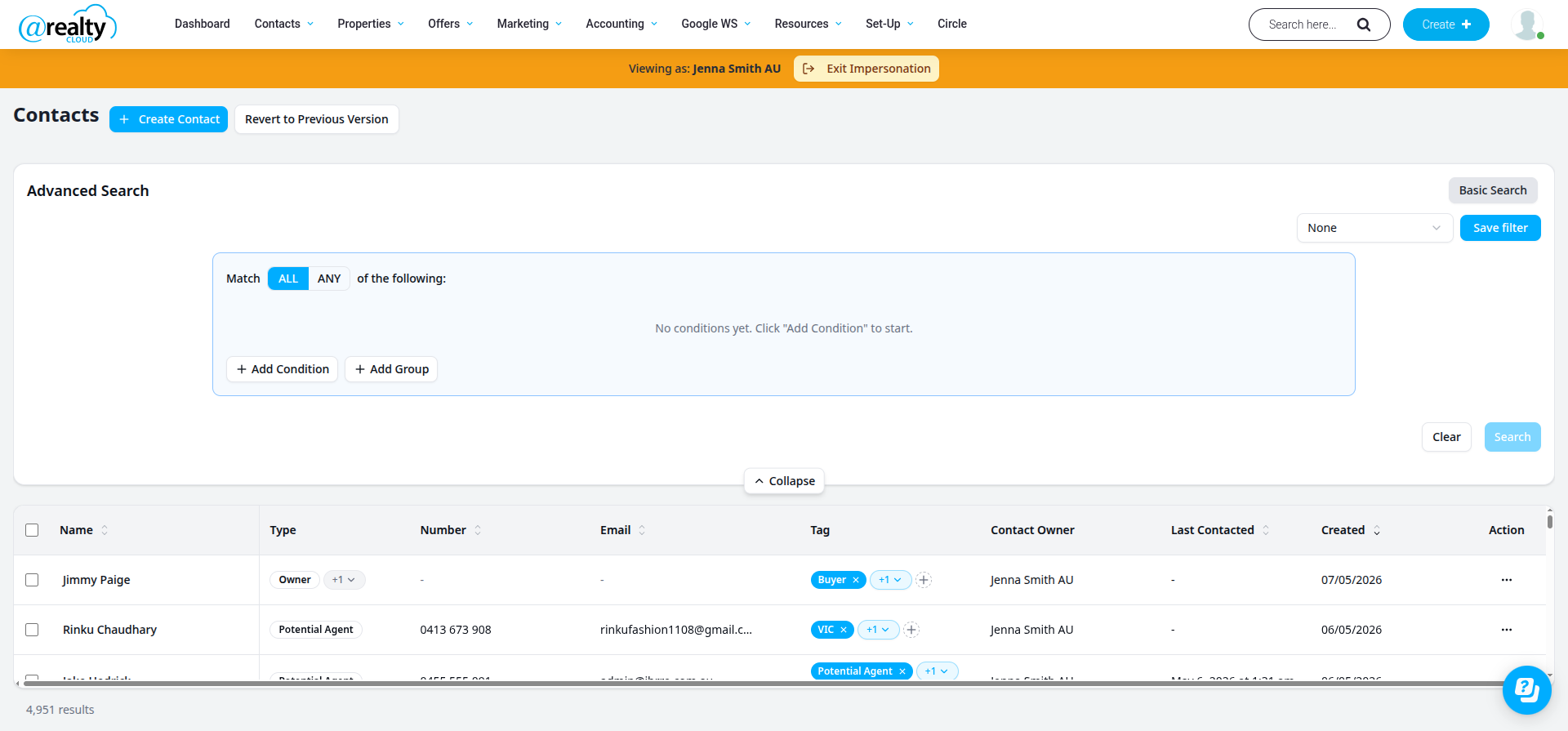 Advanced Search builder