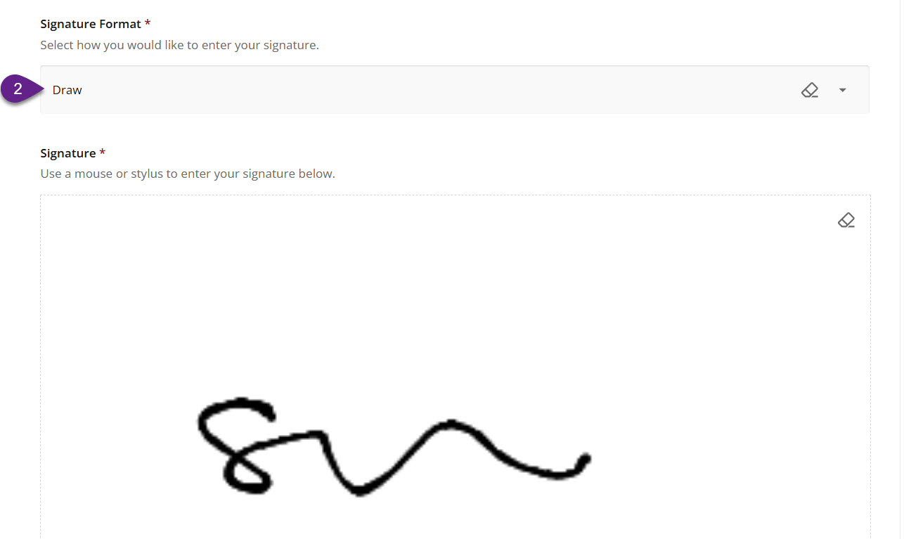 Example view of drawing signature.