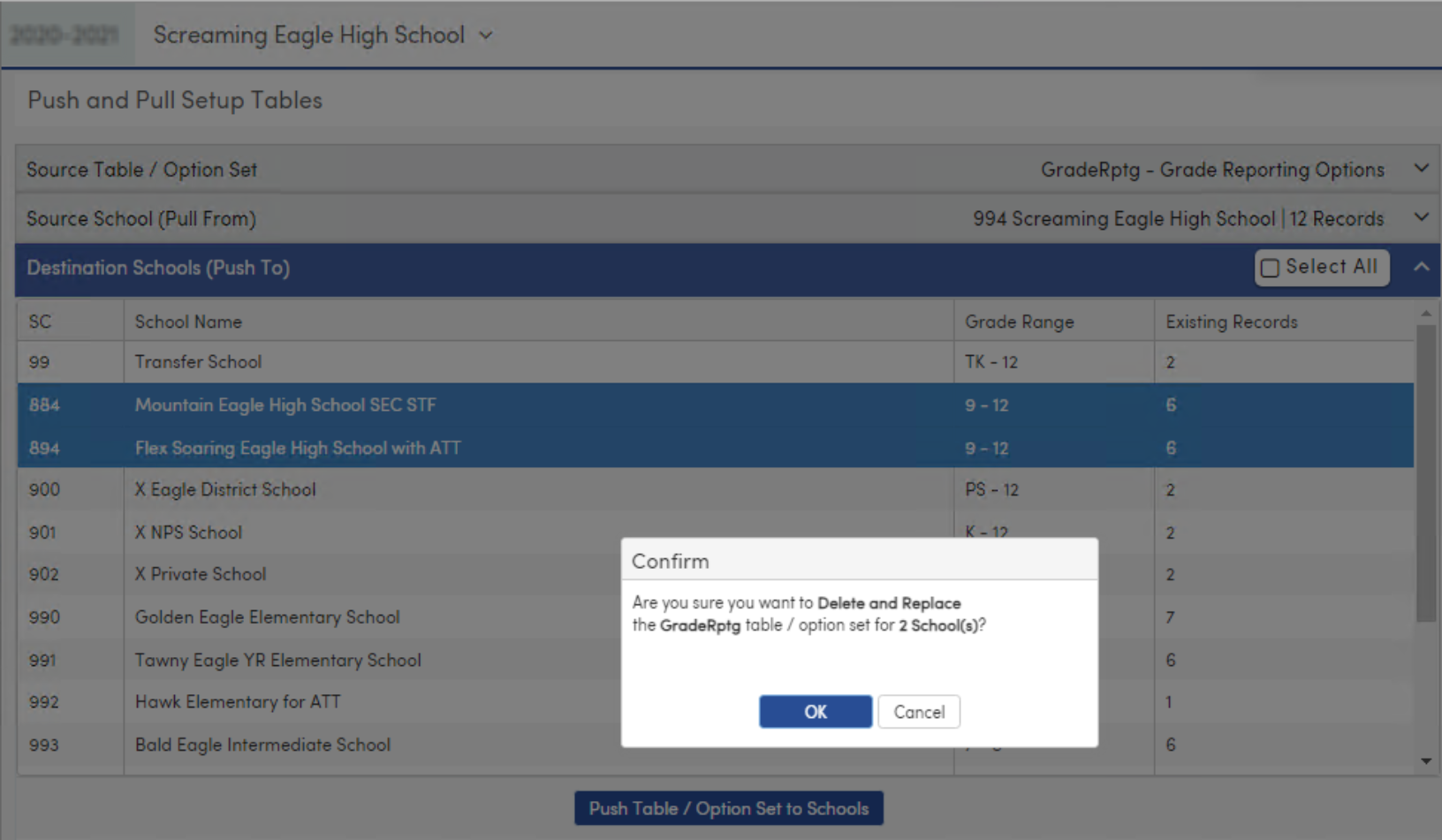 Example of Confirmation box