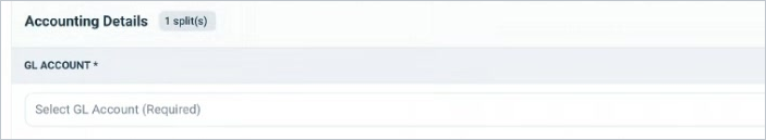 On a reimbursement, the GL Account is selected manually.