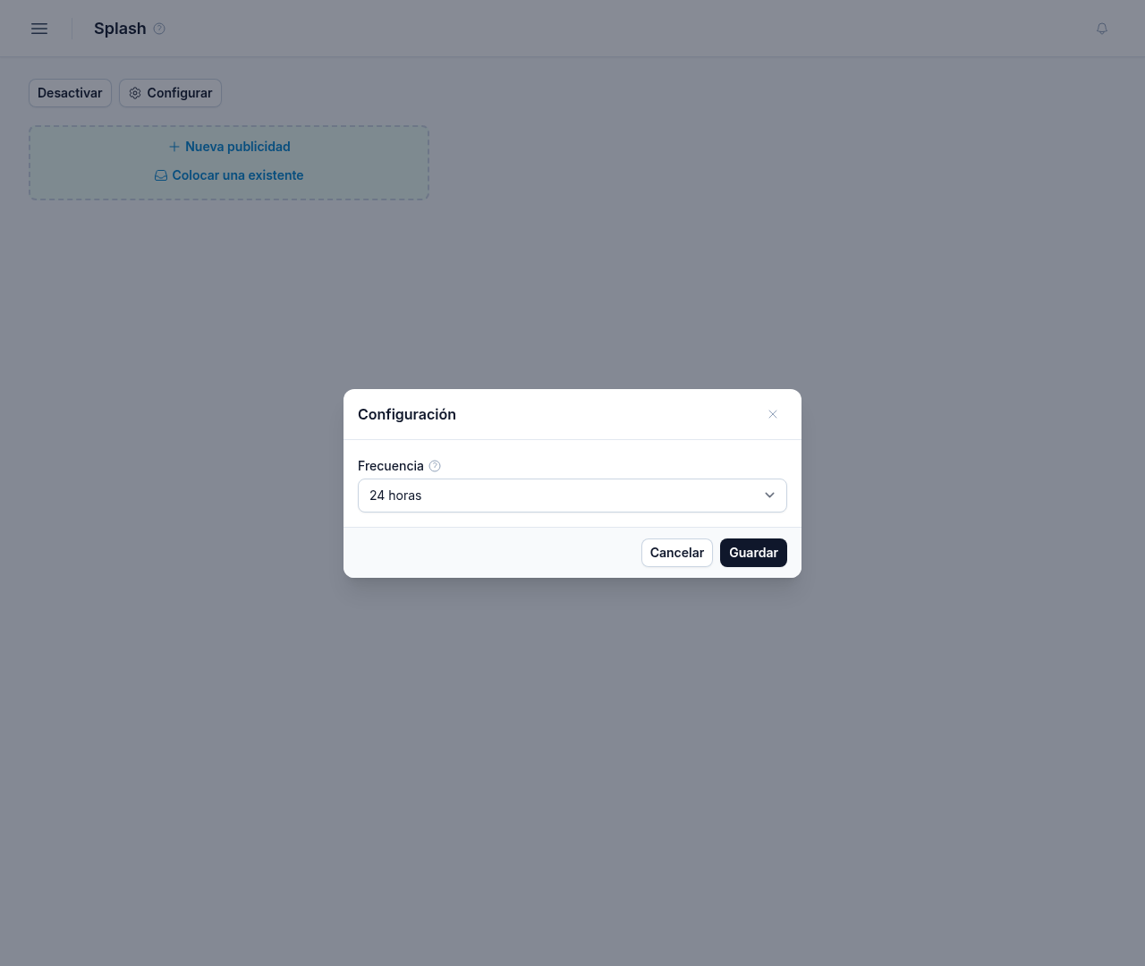 Cuadro Configuración con Frecuencia