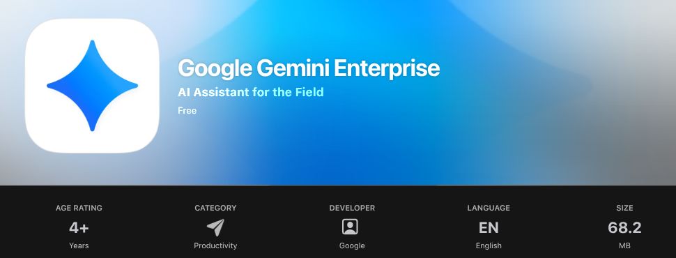 Official New Zealand App Store listing for Google Gemini Enterprise by Google