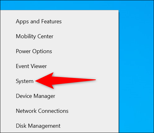 Choose "System" in the menu.