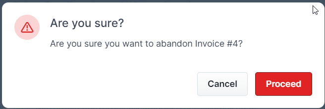A screenshot highlighting the Abandon option.
