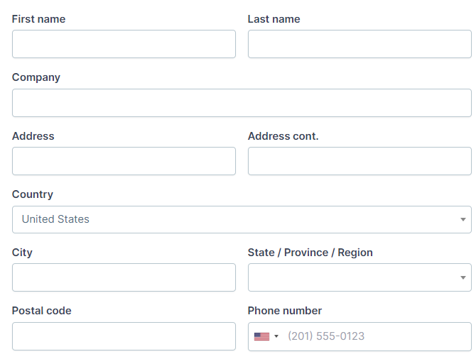 A Screenshot illustrating the new address details.