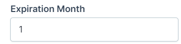Screenshot displaying the Expiration Month field for a payment method.