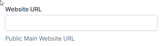 A Screenshot showing the input field for editing the Website URL.