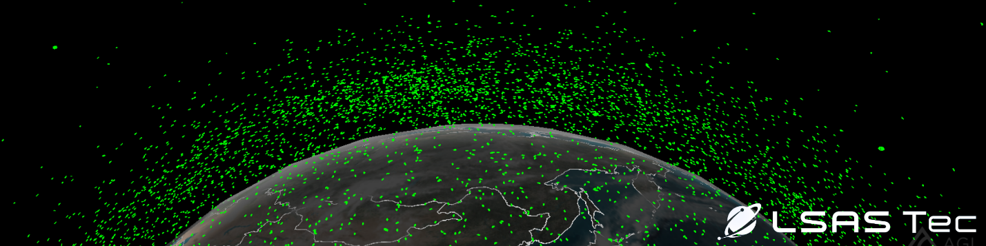 A green dots in space
Description automatically generated
