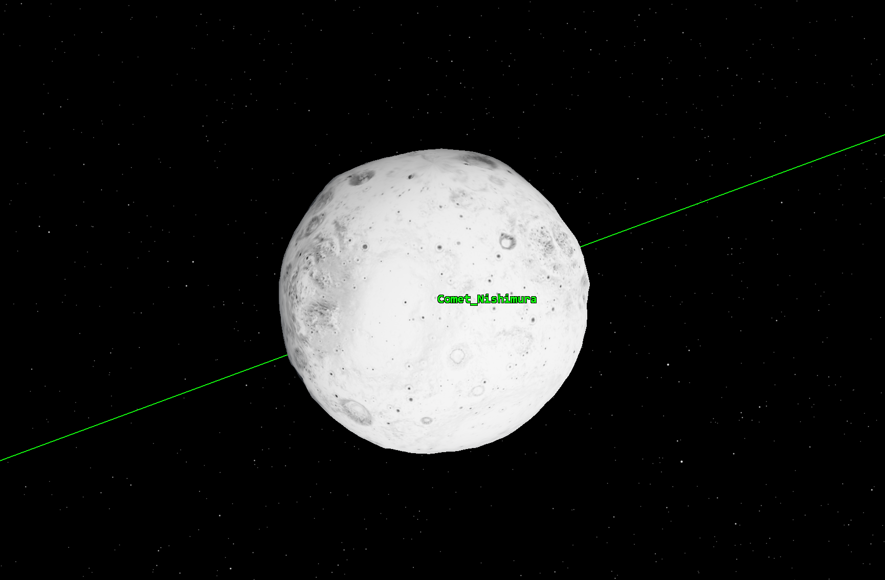 A moon with a green line
Description automatically generated