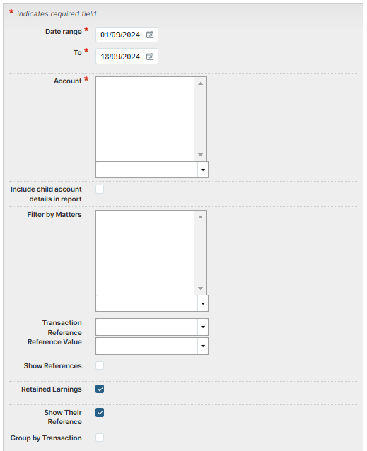 Account Entries Report : Help Center