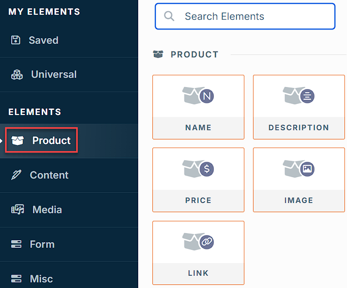 product elements