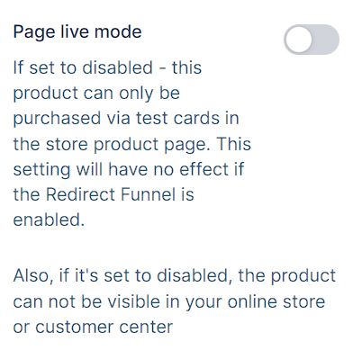 Page live mode toggle