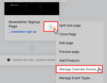 Manage Events in Funnel Step