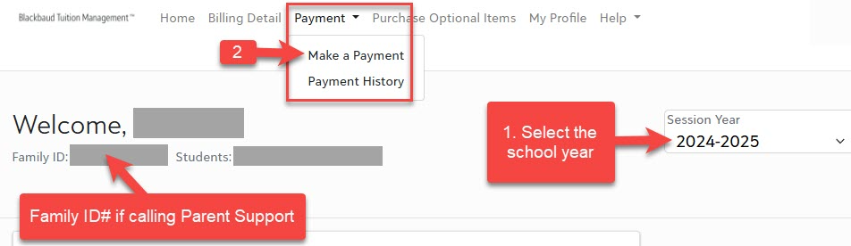 select Payment - Make a payment