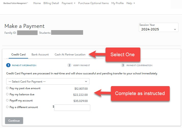 select your preferred method and follow the guided steps
