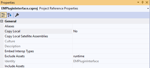 A screenshot of a project reference properties

AI-generated content may be incorrect.