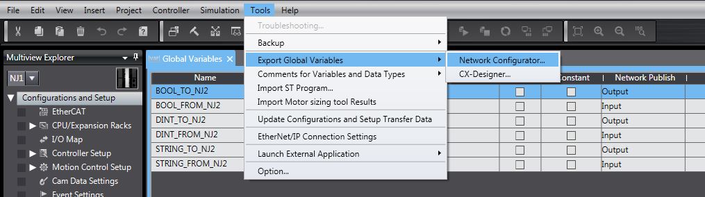Export to Net Config